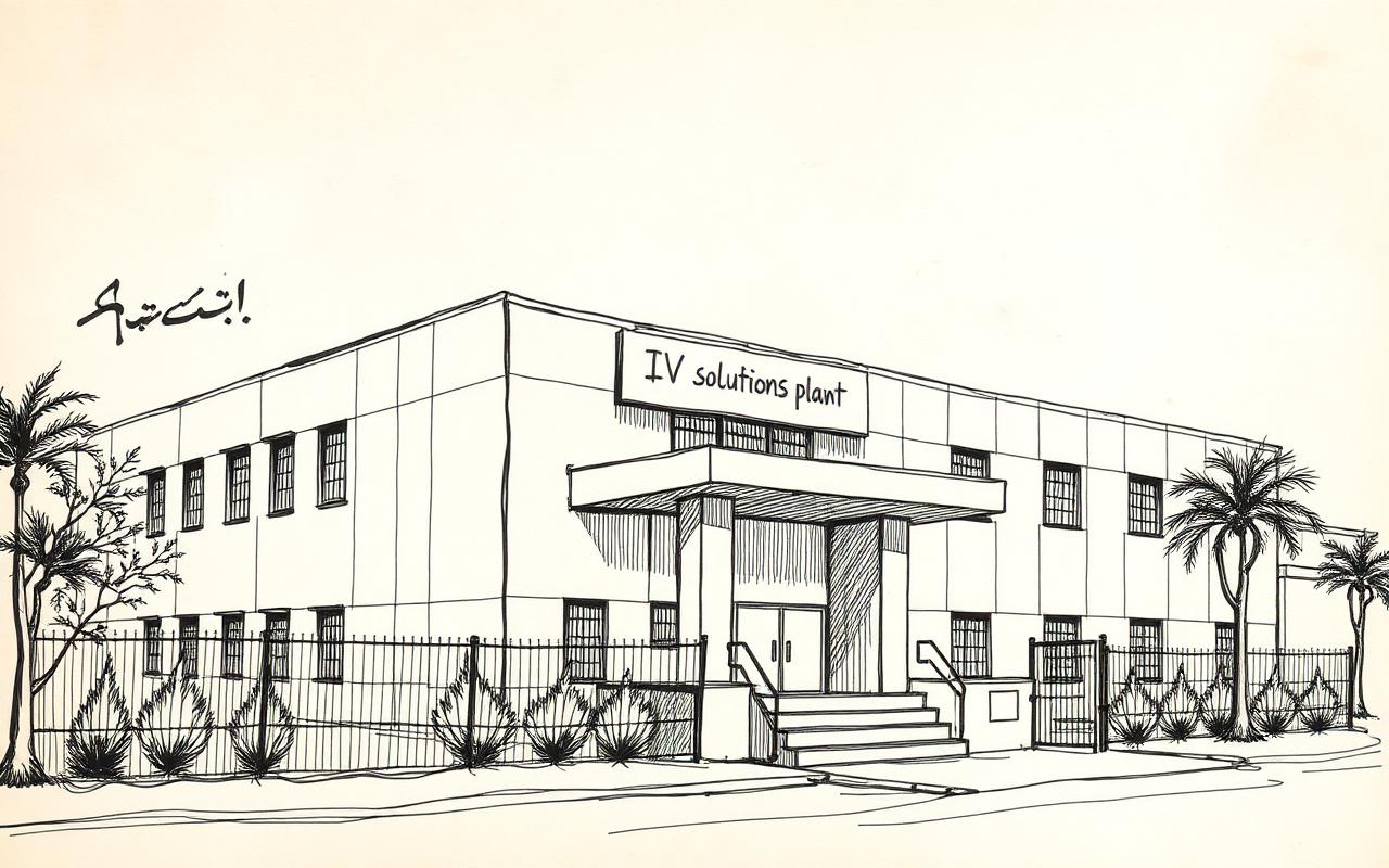 Sketch of the Fazal Din IV solutions manufacturing plant in Kot Lakhpat, Lahore